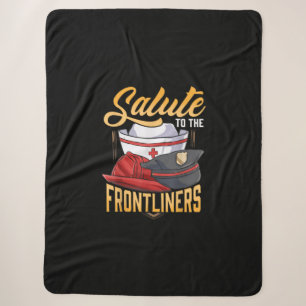 Funny Police Firefighter Frontliner Nurse Gifts Sherpa Blanket