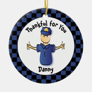 Funny Police Gift - Proud Police Officer Thank You Ceramic Tree Decoration