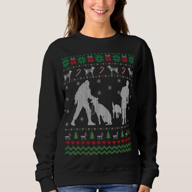 Funny Police K9 Dog Ugly Christmas Sweater (Front)