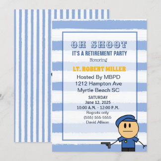 Funny Police Officer Retirement Party Invitation