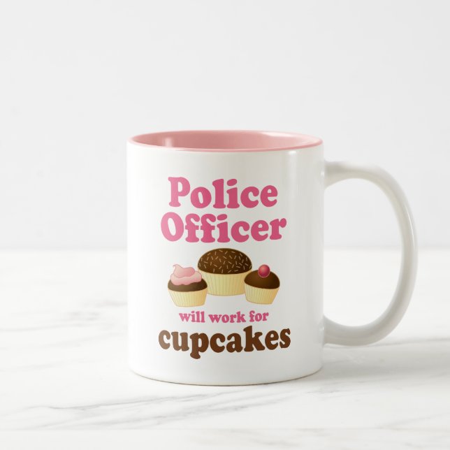 Funny Police Officer Two-Tone Coffee Mug (Right)