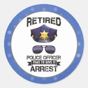 Funny Policeman-Give It Arrest Classic Round Sticker