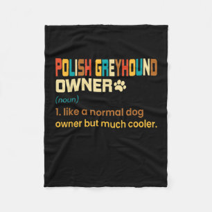 Funny Polish Greyhound Vintage Retro Dog Mum Dad G Fleece Blanket