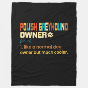 Funny Polish Greyhound Vintage Retro Dog Mum Dad G Fleece Blanket