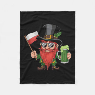 Funny Polish St. Patrick's Day Poland Flag Fleece Blanket