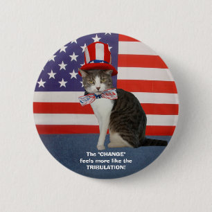 Funny Political Cat/Kitty 6 Cm Round Badge
