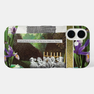 Funny Political Joke Forest Climate Change Satire iPhone 16 Case