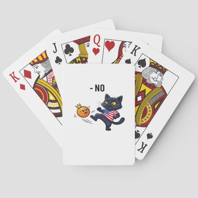 Funny Political Meme No Cat Playing Cards (Back)
