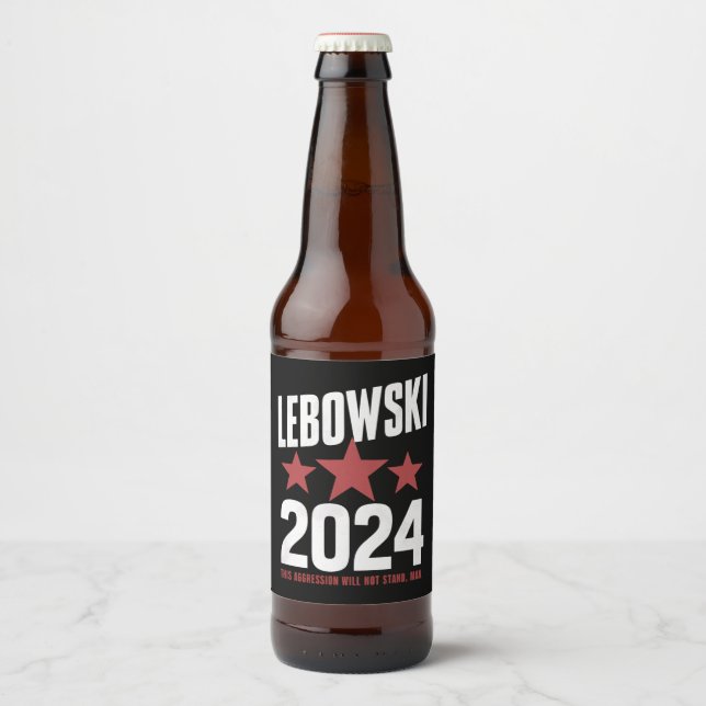 Funny Political Name Lebowski Political Election  Beer Bottle Label (Front)