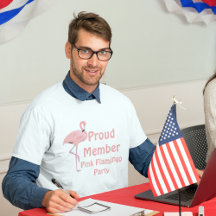 Funny Political Parody Pink Flamingo Party