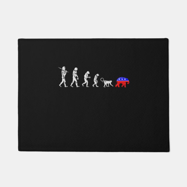 Funny Political Republican De-evolution Doormat (Front)