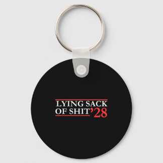 Funny political satire, lying sack of retro key ring