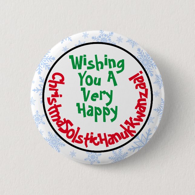 Funny Politically Correct Inclusive Holiday 6 Cm Round Badge (Front)