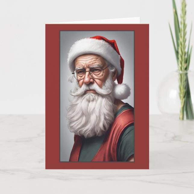 Funny Politically Incorrect Santa Merry Christmas Card (Front)