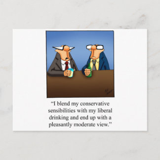 Funny Politics and Drinking Cartoon Gift! Postcard
