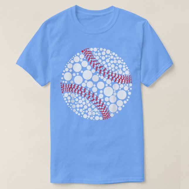 Funny Polka Dot Baseball Lover Player Internationa T-Shirt (Design Front)