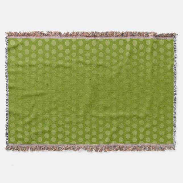 Funny Polka Dots Pattern green + your idea Throw Blanket (Front)