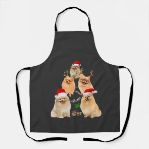Funny Pomeranian Christmas Tree Decor Ornament Cos Apron