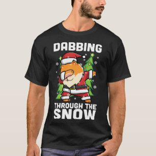 Funny Pomeranian Dabbing Through The Snow Dab Chri T-Shirt