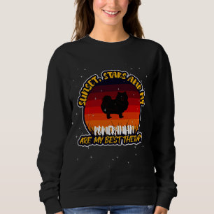 Funny Pomeranian For Any Dog Sunset And Stars Lov Sweatshirt