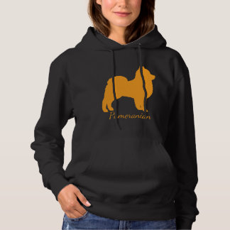 Funny Pomeranian Friend Puppy Love Dog Silhouetted Hoodie