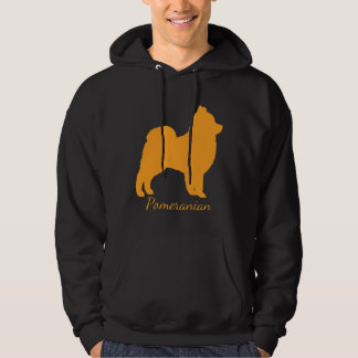 Funny Pomeranian Friend Puppy Love Dog Silhouetted Hoodie