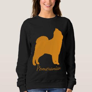 Funny Pomeranian Friend Puppy Love Dog Silhouetted Sweatshirt