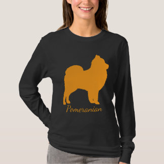 Funny Pomeranian Friend Puppy Love Dog Silhouetted T-Shirt