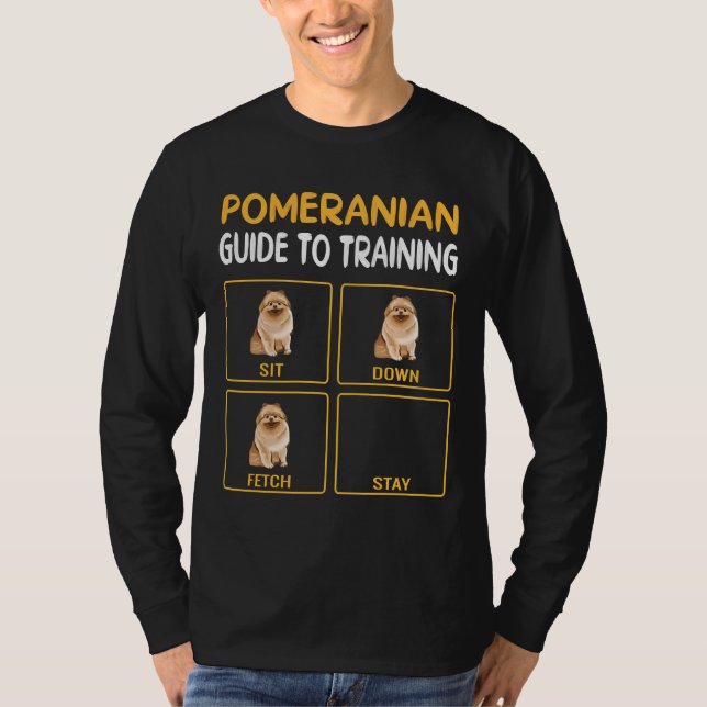 Funny Pomeranian Guide To Training Dog Obedience L T-Shirt (Front)