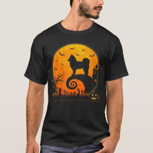 Funny Pomsky Dog Moon Halloween Dog Lover T-Shirt