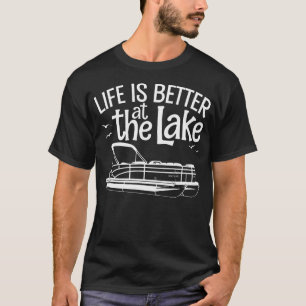 Funny Pontoon Boat Art For Men Women Pontoon Boat T-Shirt