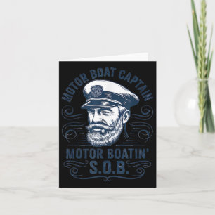 Funny Pontoon Boat Captain Dad Motor Boat Captain Card