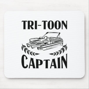 Funny Pontoon Boat Captain Gift Men Cool Tri-toon  Mouse Pad