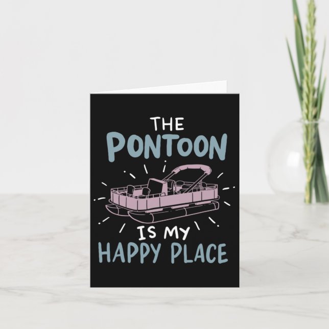 Funny Pontoon Boat Captain Quote Gift  Card (Front)