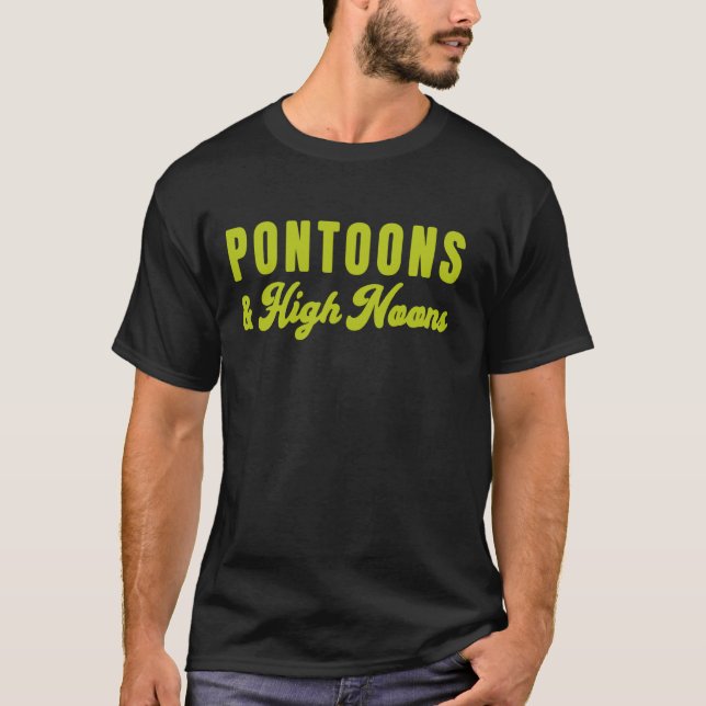 Funny Pontoon Boat, Summer Vacation Party, Lake Ri T-Shirt (Front)