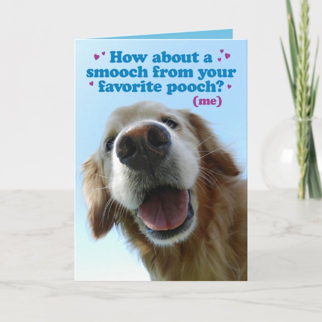 Funny Pooch Golden Retriever Father's Day Card (Front)