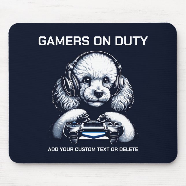 Funny Poodle And Gaming Animal Lover Gift Mouse Pad (Front)