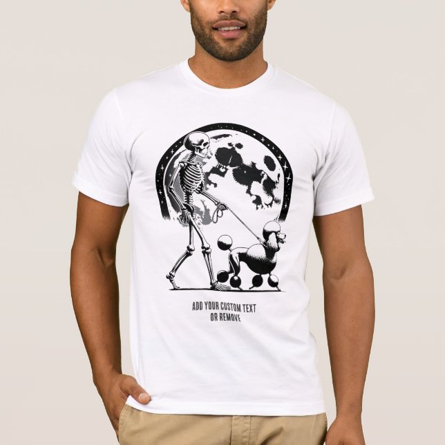 Funny Poodle And Skeleton Animal Lover Gift T-Shirt (Front)