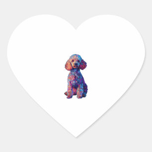 Funny Poodle Animal Lover Dogs Graphic Cute Dog Ow Heart Sticker