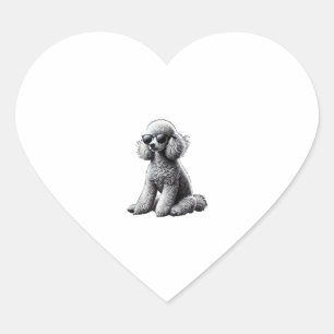 Funny Poodle Animal Lover Dogs Graphic Cute Dog Ow Heart Sticker