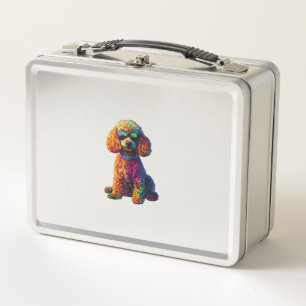 Funny Poodle Animal Lover Dogs Graphic Cute Dog Ow Metal Lunch Box