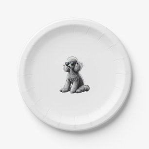Funny Poodle Animal Lover Dogs Graphic Cute Dog Ow Paper Plate