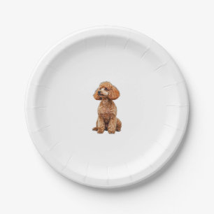 Funny Poodle Animal Lover Dogs Graphic Cute Dog Ow Paper Plate