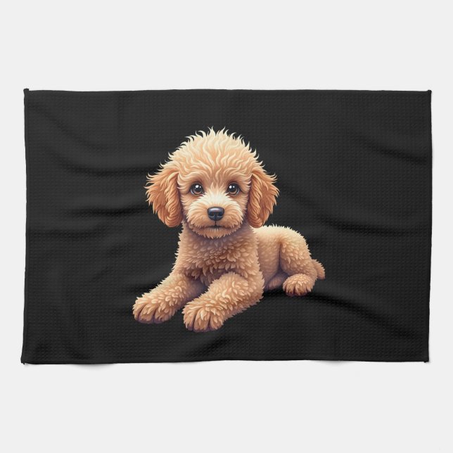 Funny Poodle Animal Lover Dogs Graphic Cute Dog Ow Tea Towel (Horizontal)