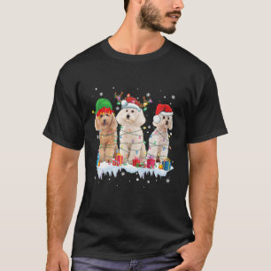 Funny Poodle Christmas Lights Santa Elf Reindeer D T-Shirt