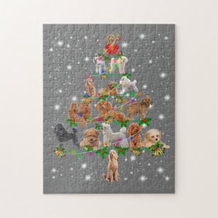 Funny Poodle Christmas Tree Decor Ornament Costume Jigsaw Puzzle