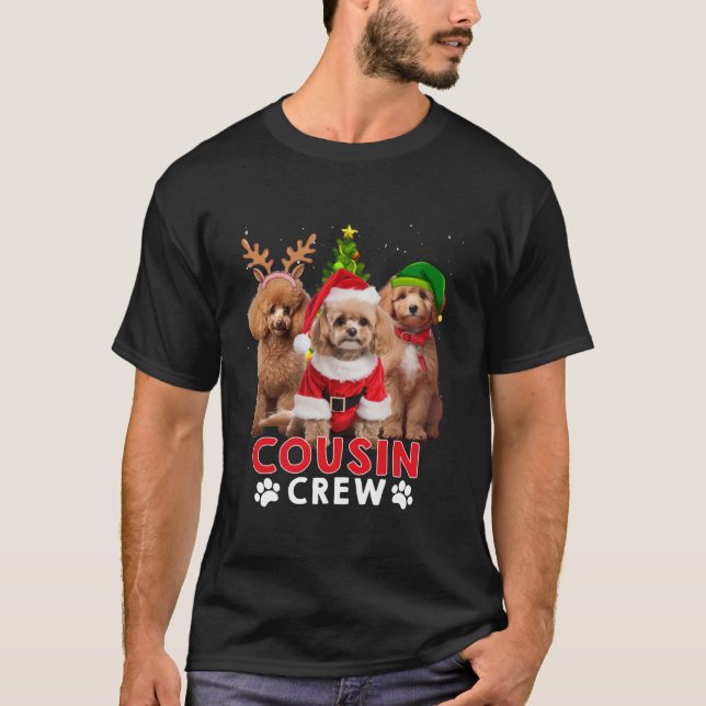 Funny Poodle Cousin Crew Christmas Tree Xmas Dog L T-Shirt (Front)