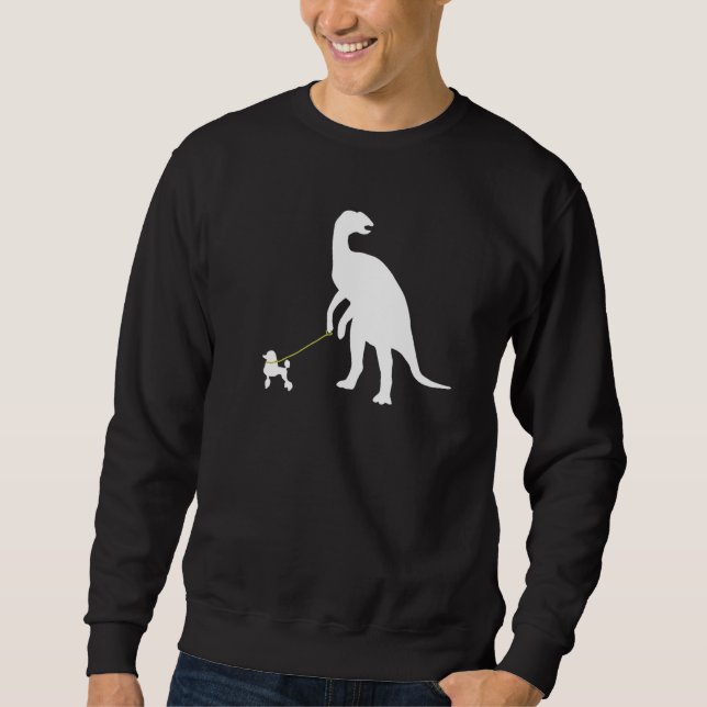 Funny Poodle Dinosaur Dog Owner Sweatshirt (Front)