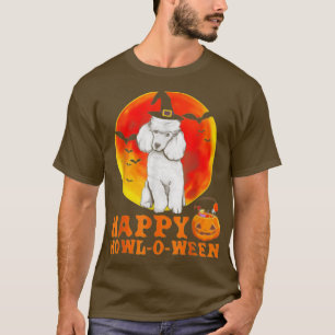 Funny Poodle Dog Halloween Happy Howloween Scary H T-Shirt