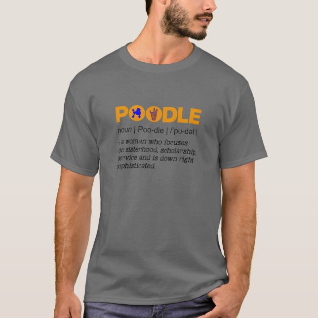 Funny Poodle Dog Lovers Noun Gamma Rho Hand Sign W T-Shirt (Front)